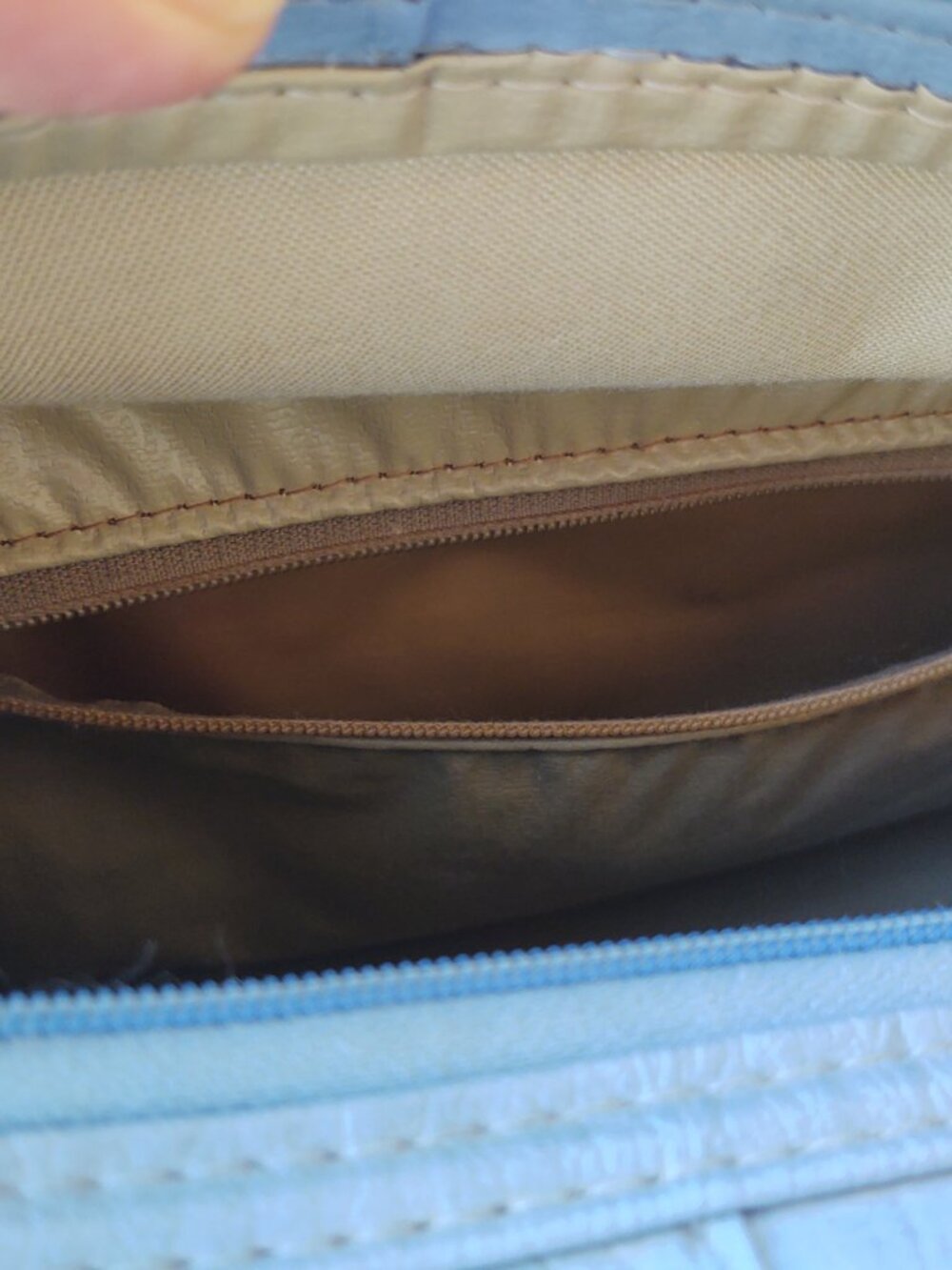SAMSONITE BOSTON BAG POWDER BLUE FOOTED CARRY ON MAKE UP CASE LEATHER LIKE - Picture 6 of 16
